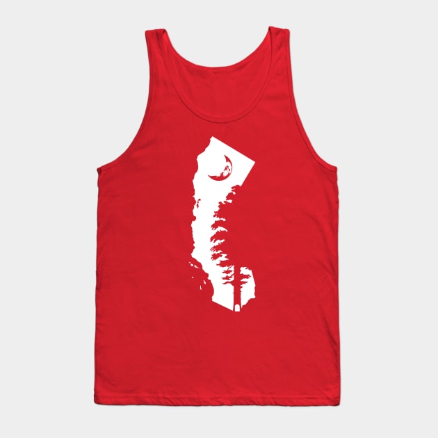 California Sequoia Forest Moon Silhouette Tank Top by ViktorCraft
